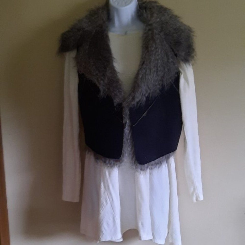 Faux Leather & Fur vest